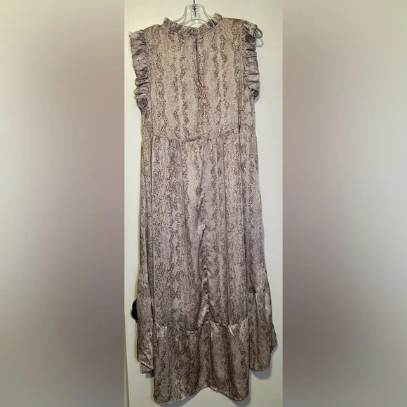 NWT Karlie python ruffle hi lo dress blush size L - Picture 5 of 9